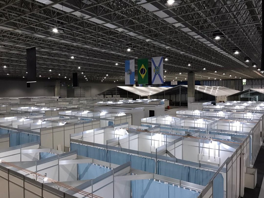 Emergency COVID-19 hospital in Rio Centro convention centre in Rio de Janeiro