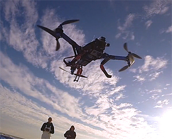 Landing of a drone during the research of the CARTHE team