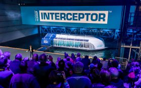 Presentation by Boyan Slat of the Ocean Clesnup Foundation of the Interceptor to collect plastic garbage from rivers.