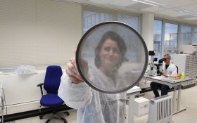 A sieve used for collection of micro plastics from drinking water at laboratory of Dunea Water