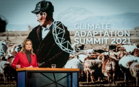 Presenter Sasha de Boer at the virtual Climate Adaptation Summit broadcasted from The Hague, the Netherlands on 25 and 26 January 2021
