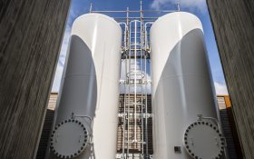 Storage tanks of North Water treatment plant near Groningen, the Netherlands