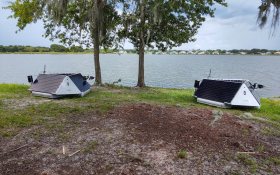 LG Sonic's solar powered buoys on Lake St. Charles, Florida