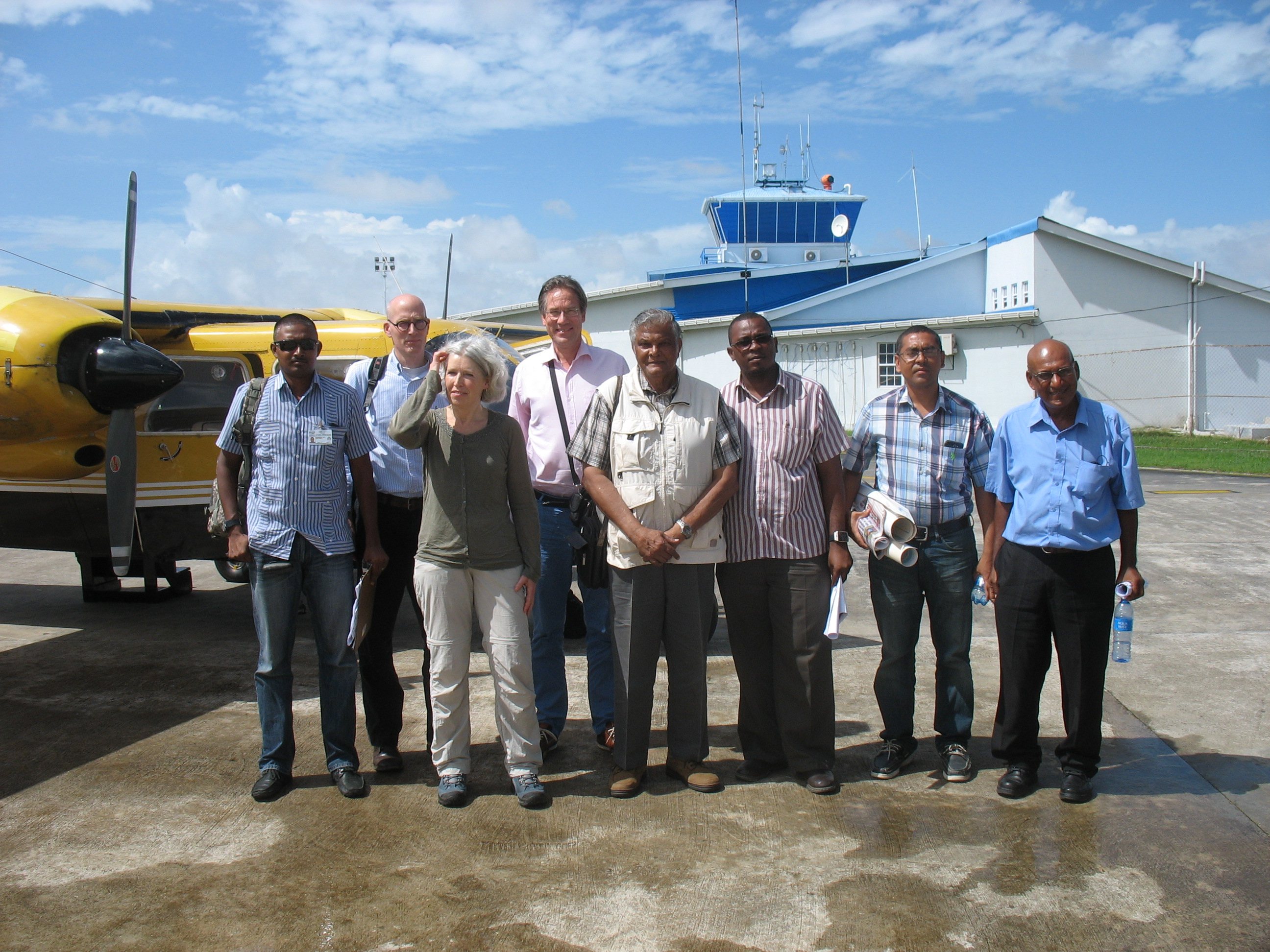 DRR Team on airport in Guyana in 2015