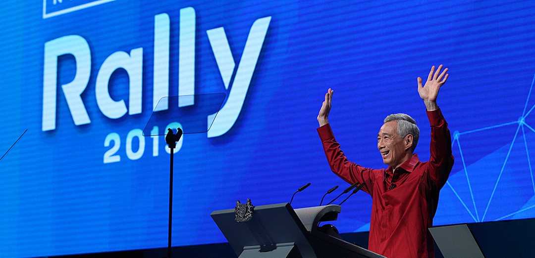 Prime minister Lee of Singapore presents the 2019 National day rally