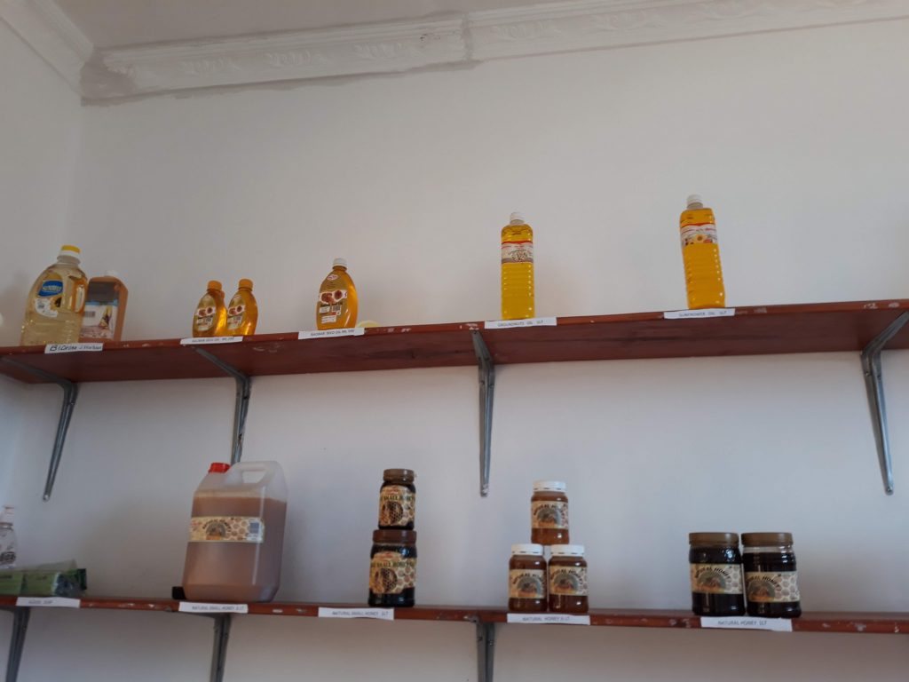 Shelf with sunflower products in Africa