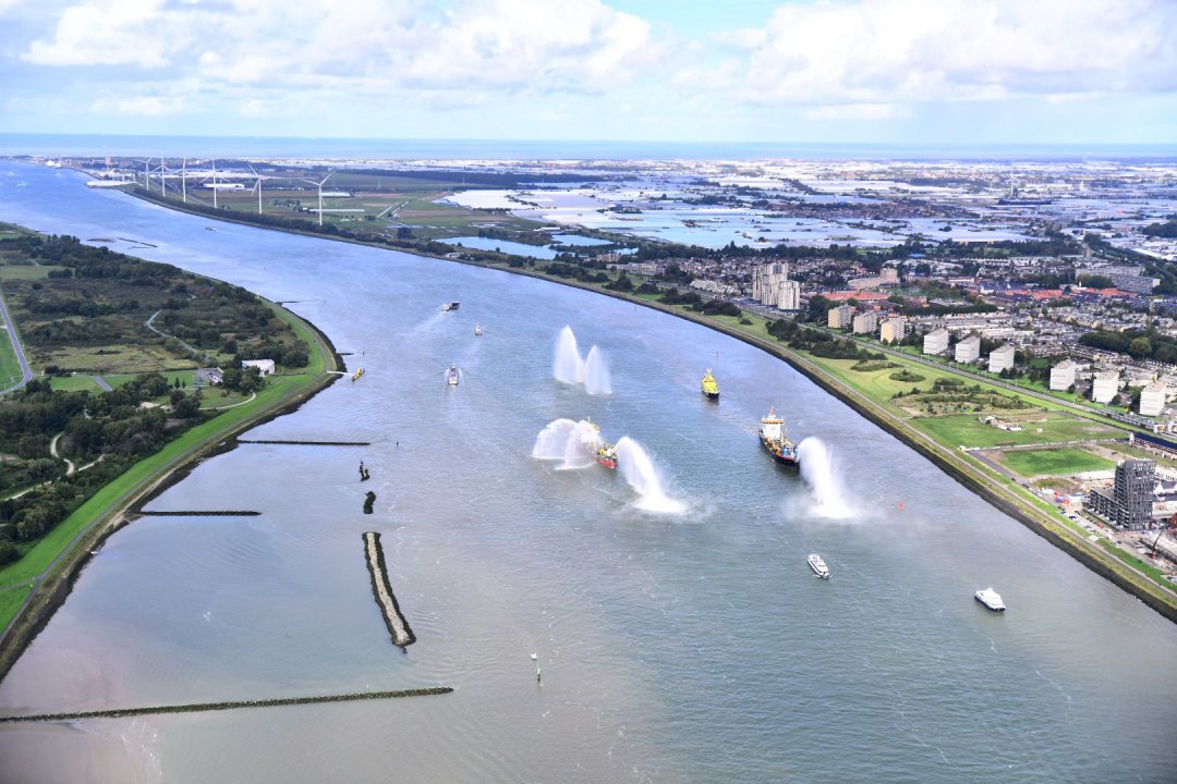 Nieuwe Waterweg is the access channel to the port of Rotterdam