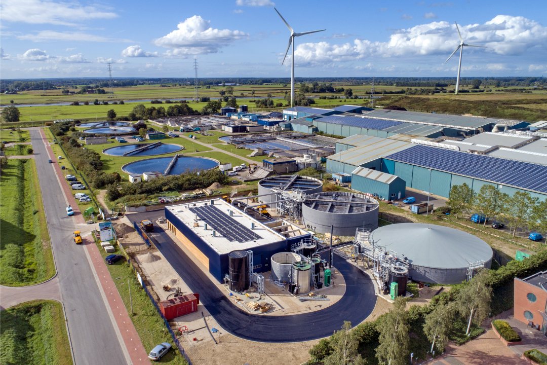 Aerial view of Kaumera factory and Nereda plant in Zutphen, the Netherlands