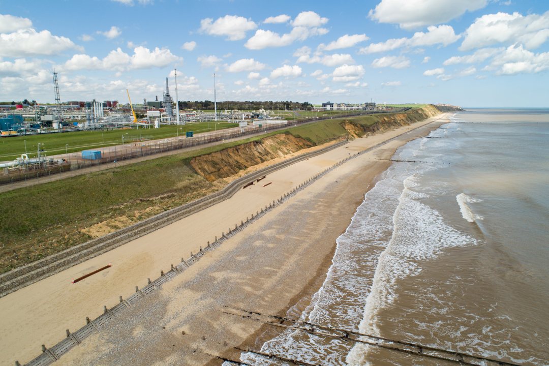 The beach near Bacton after the sandscaping