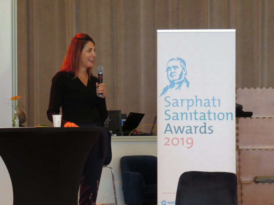 Cheryl Hicks of the Toilet Board Coalition at the Sarphati Sanitation Seminar in Amsterdam