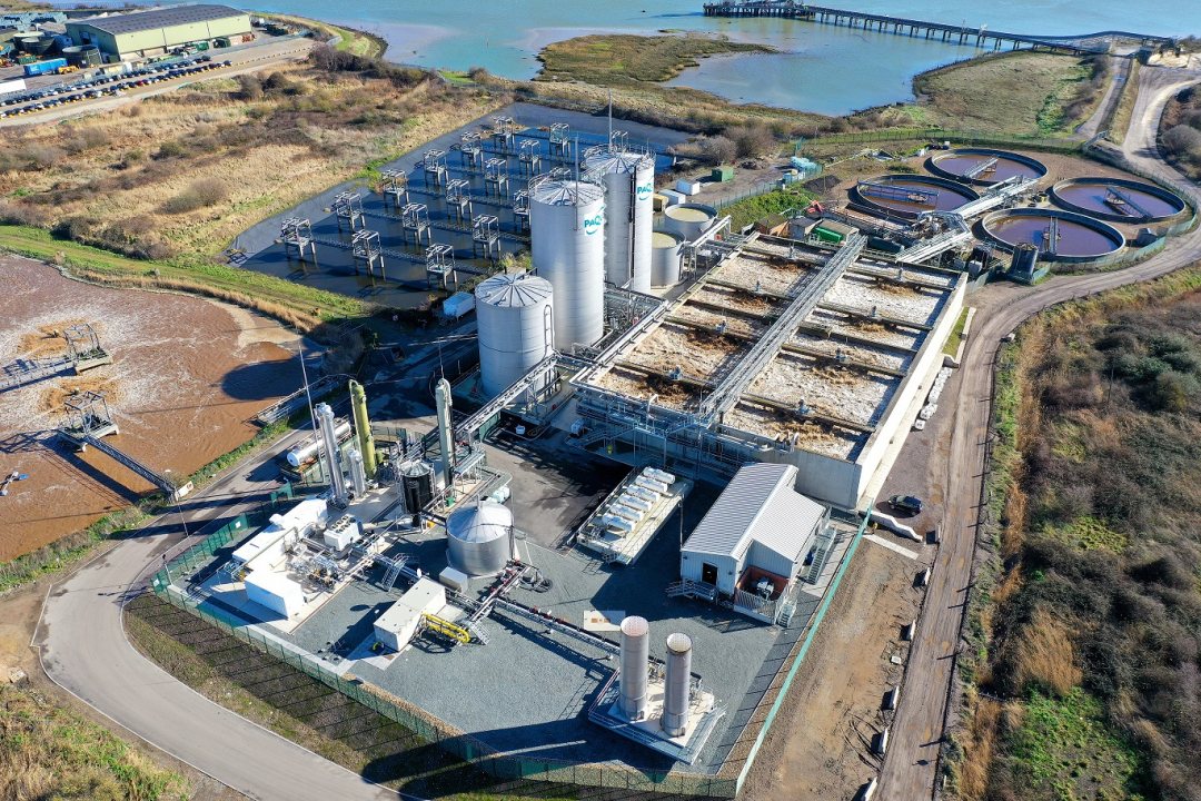 DS Smith papermill with the two new - in white - high ranking Biopaq reactors