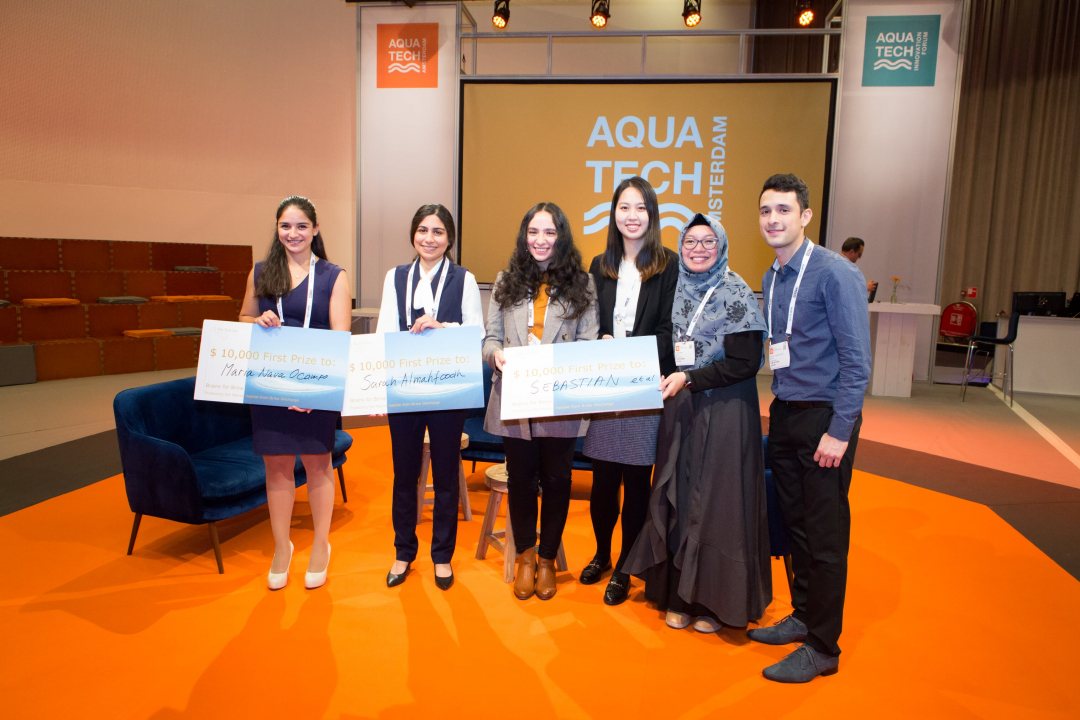 Alle winners of the Brains for brine challenge at Amsterdam international water week 2019 in Amsterdam