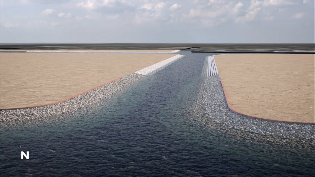 Navigation channels between reclamation islands in Manilla Bay