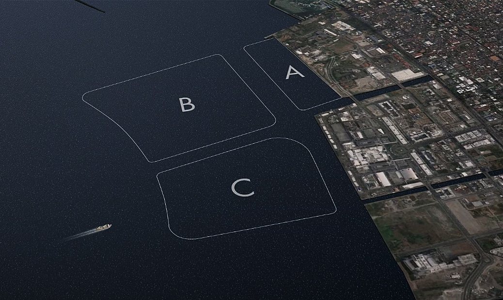 Map with location of Pasay City Reclamation Project in Manilla Bay
