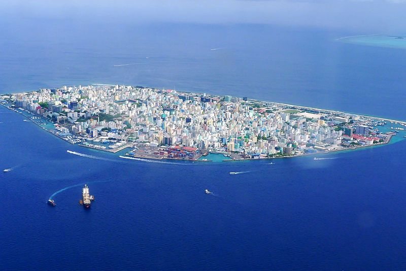 Capital Male of Maldives sitting in the middle of the Indian ocean