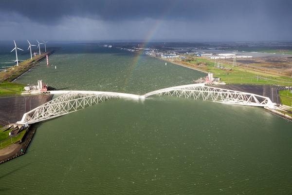 Storm surge barrier Maeslantkering, the Netherlands