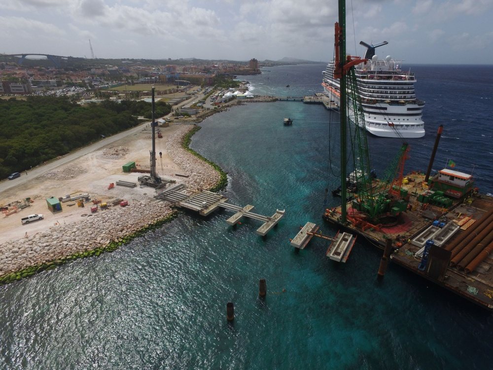 BAM completed construction of a pier for cruise ships on Curacao in 2017