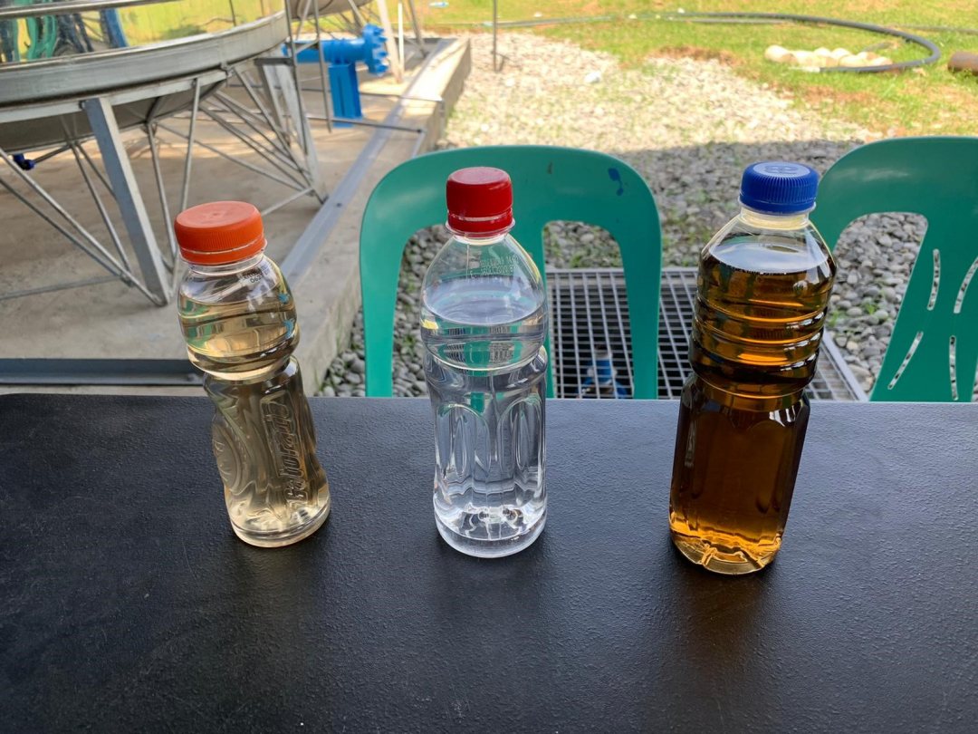 Untreated groundwater from bore hole, treated ground water with DNF filtration, treated gorundwater classical technology,