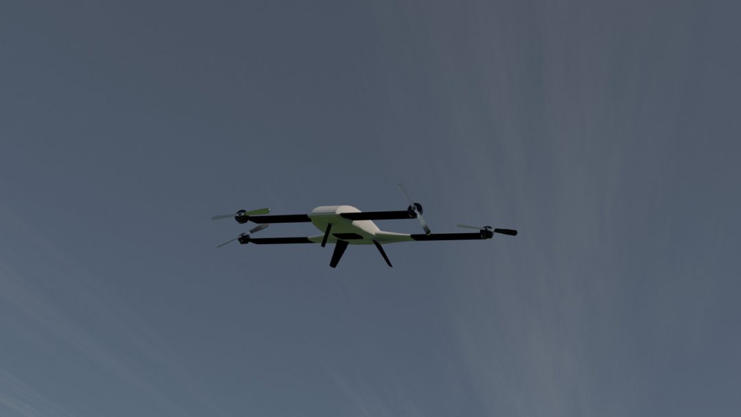 Render of drone under development by AT3-team University of Twente