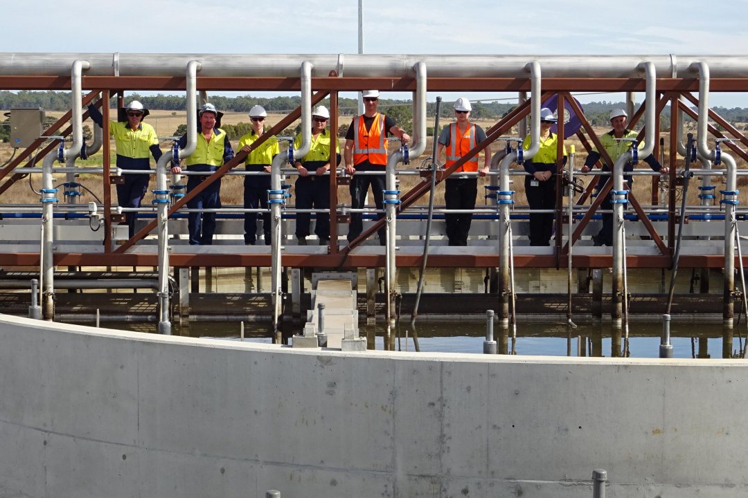 Man working on the new Nereda treatment plant in Kingaroy