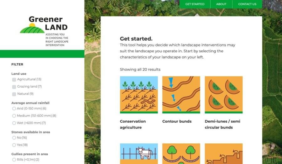 Screen dump of a webpage on Greener.Land