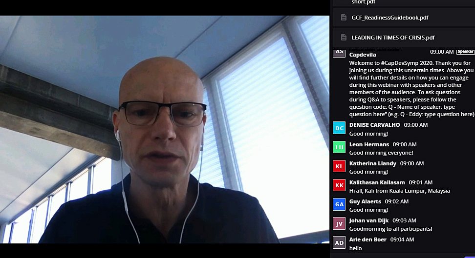 Dutch water envoy Henk Ovink during the online conference on capacity building