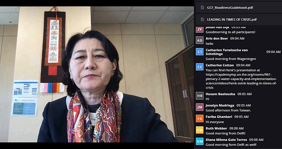 Oyun Sanjaasuren of Green Climate Fund during the online conference on capacity building