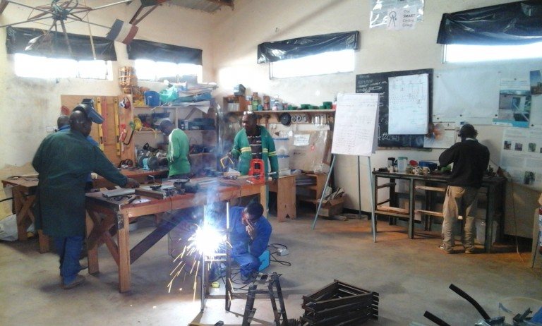 Vocational training at a Smart centre for the construction of local water and sanitation facilities.