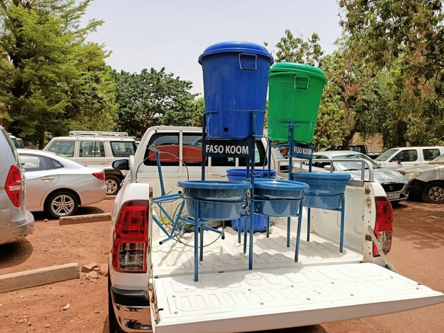 Delivery of hand washing facilities in Burkina Faso