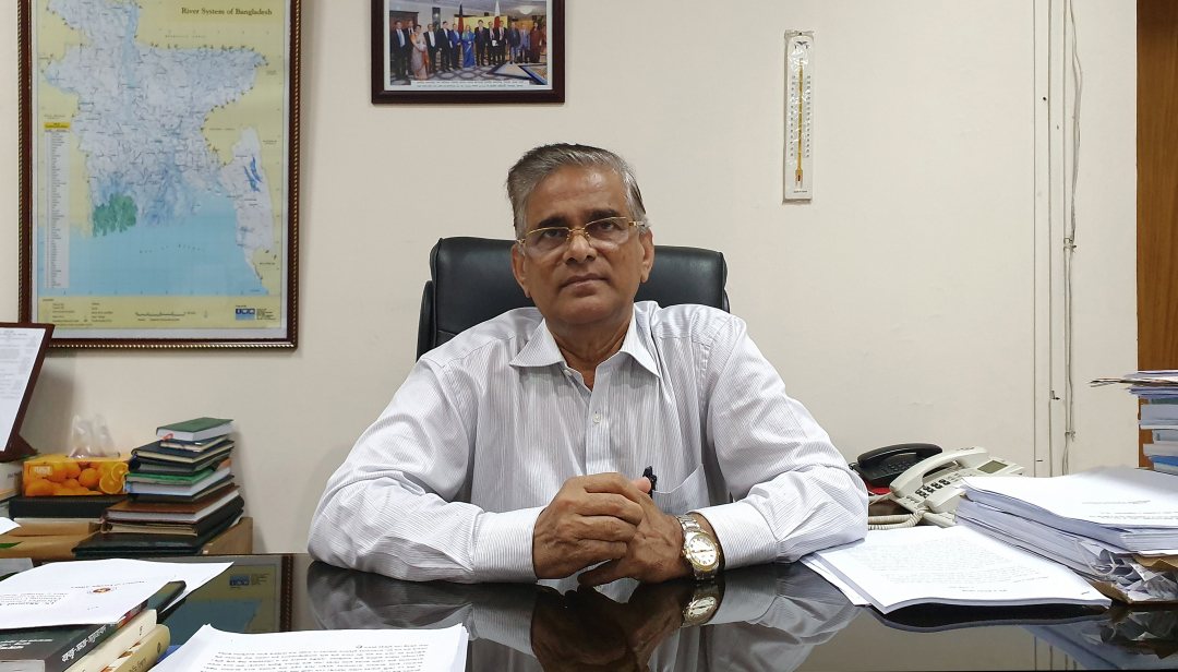 Professor Shamsul Alam in his office.