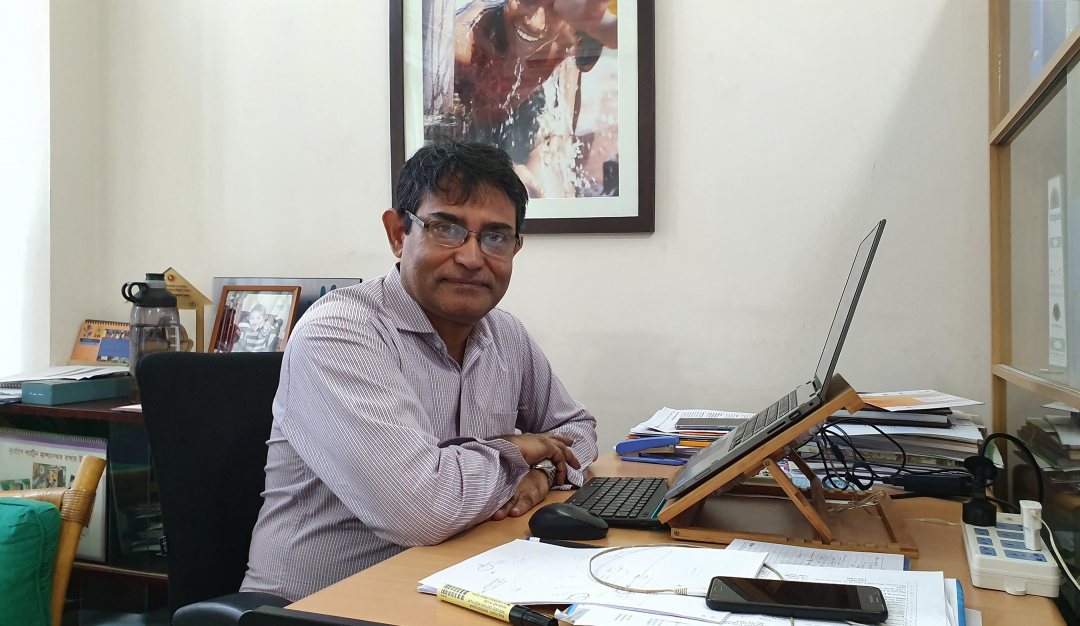 Mr Riad Kahn of Max Foundation in his office.
