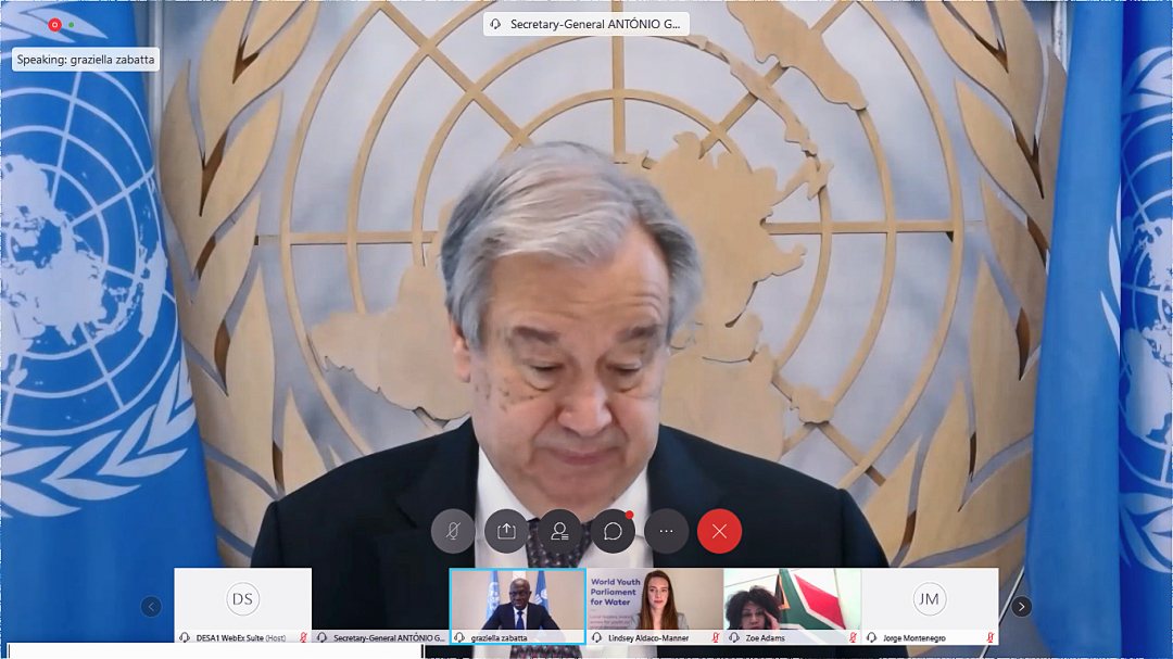 UN Secretary-General Antonio Guterres during the webinar on the SDG6 Water Acceleration Framework.