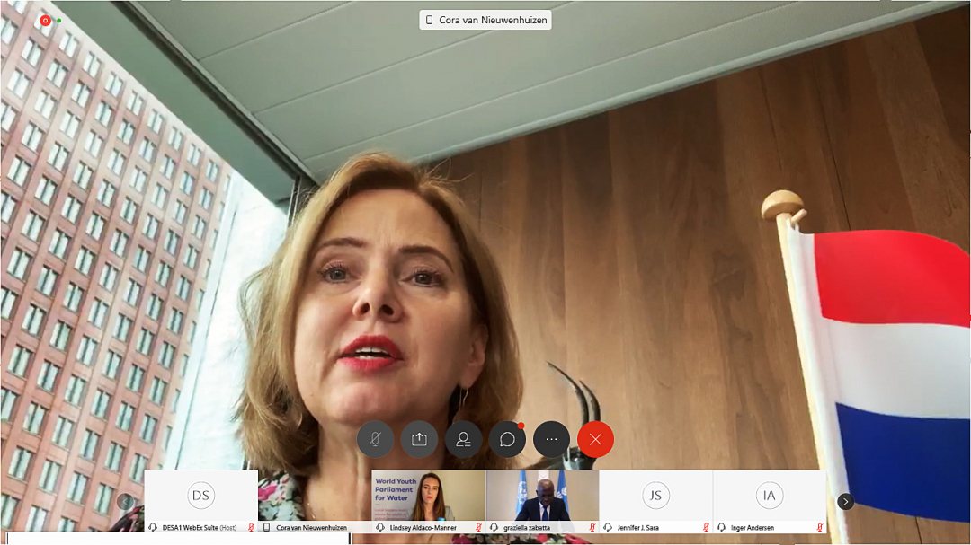 Dutch minister Cora van Neiwuenhuizen during the launch of the UN SDG6 Water Acceleration Framework.
