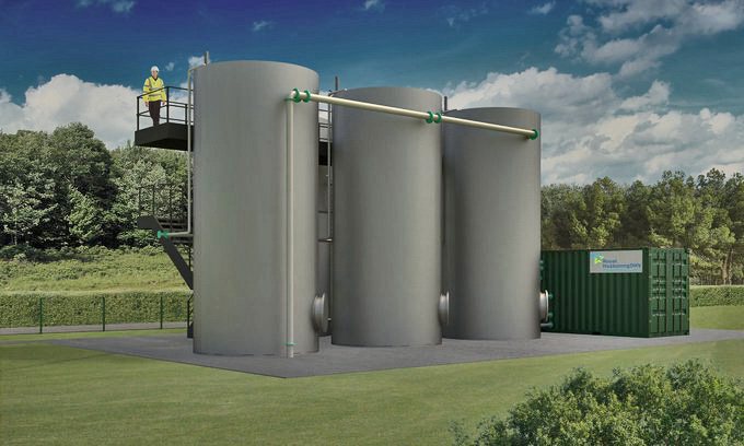 Impression of Nereda package plant for small scale treatment of municipal waste water