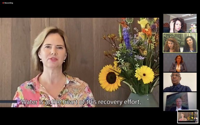 Dutch minister Cora van Nieuwenhuizen contributing to the Stockholm world water week online 2020