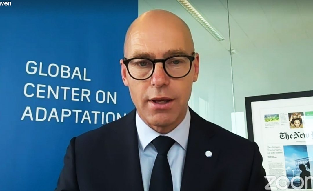 CEO Patrick Verkooijen of GCA as moderator of the virtual launch ceremony of the GCA Africa office
