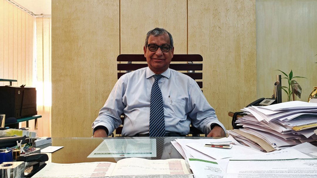 Taqsem Khan, managing director of water utility company DWASA, at his office in Dhaka