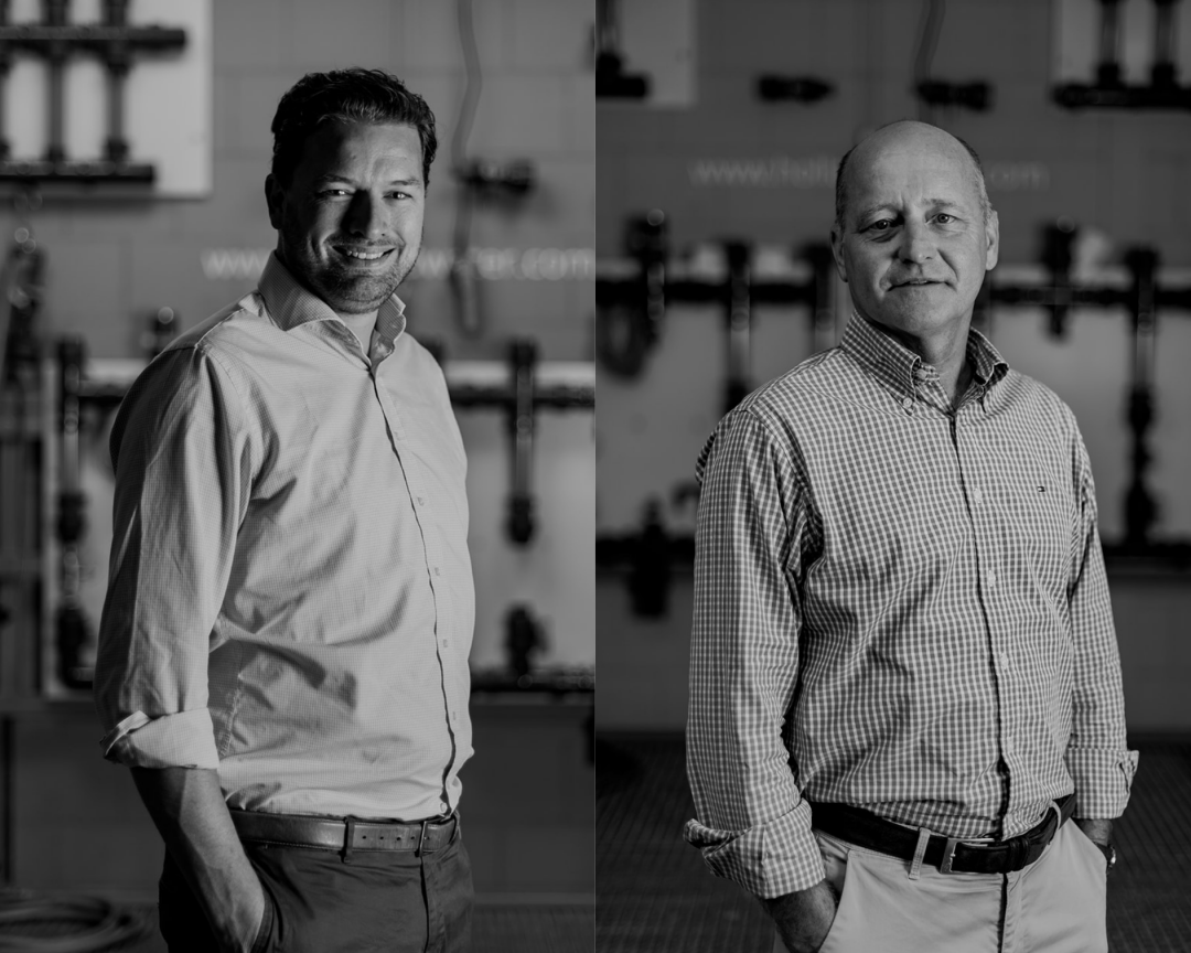 Holland Water's new CEO Rogier van den Brink (left) and founder Leo de Zeeuw (right).