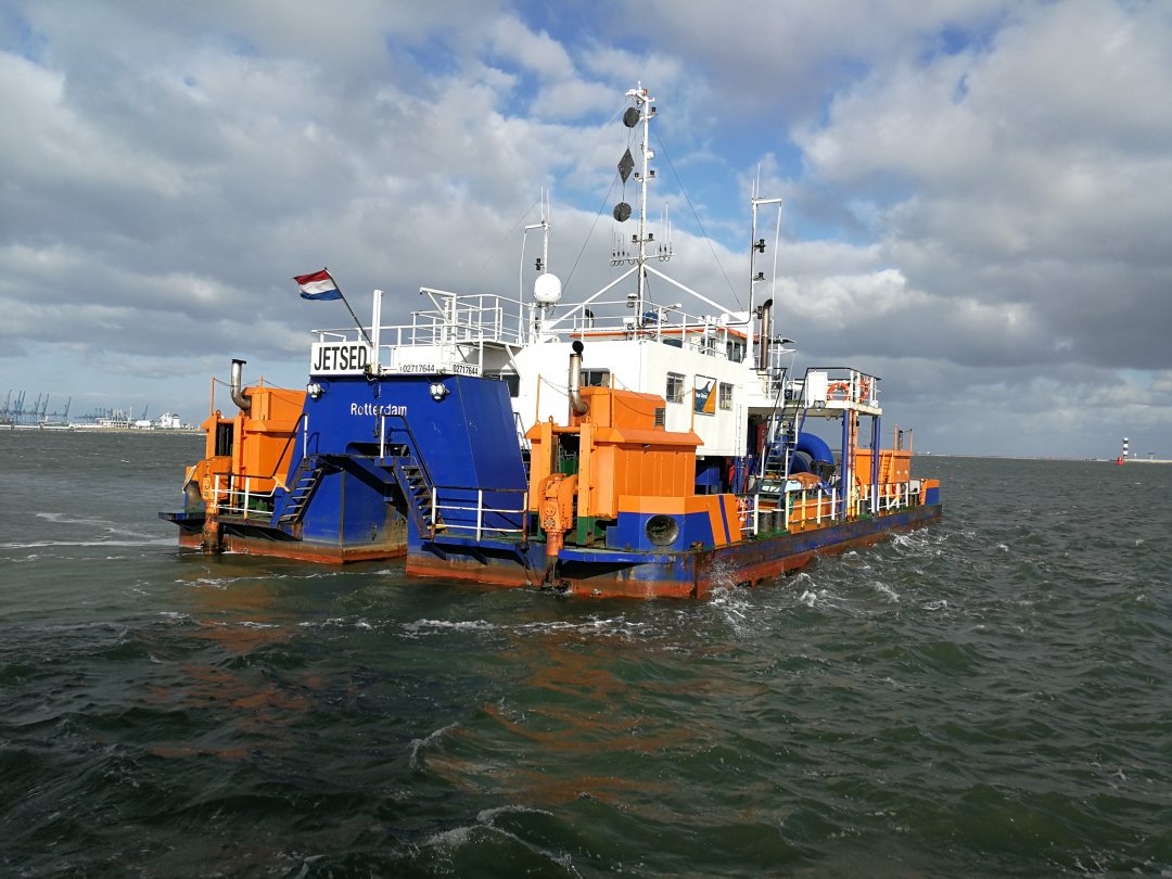 Water injection dredging vessel Jetsed in port of Rotterdam