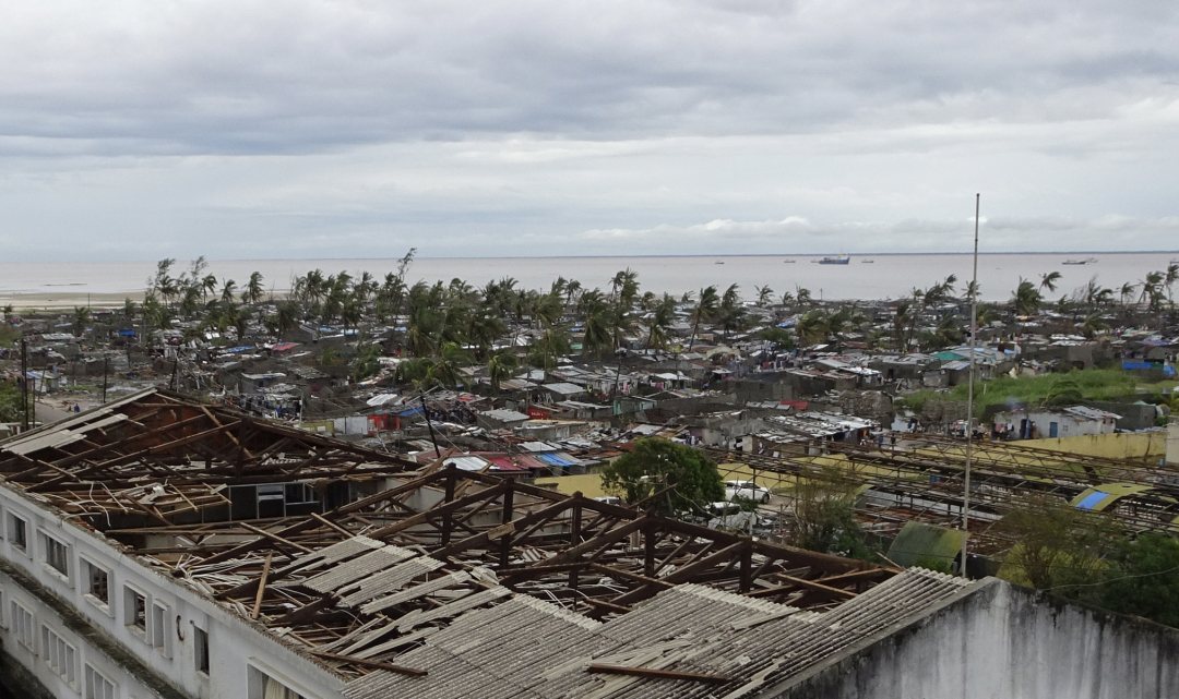Damaged city of Beira after cyclone Idai hit the city in March 2019