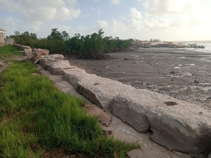 Deteriorating seawall in Beira, Mozambique