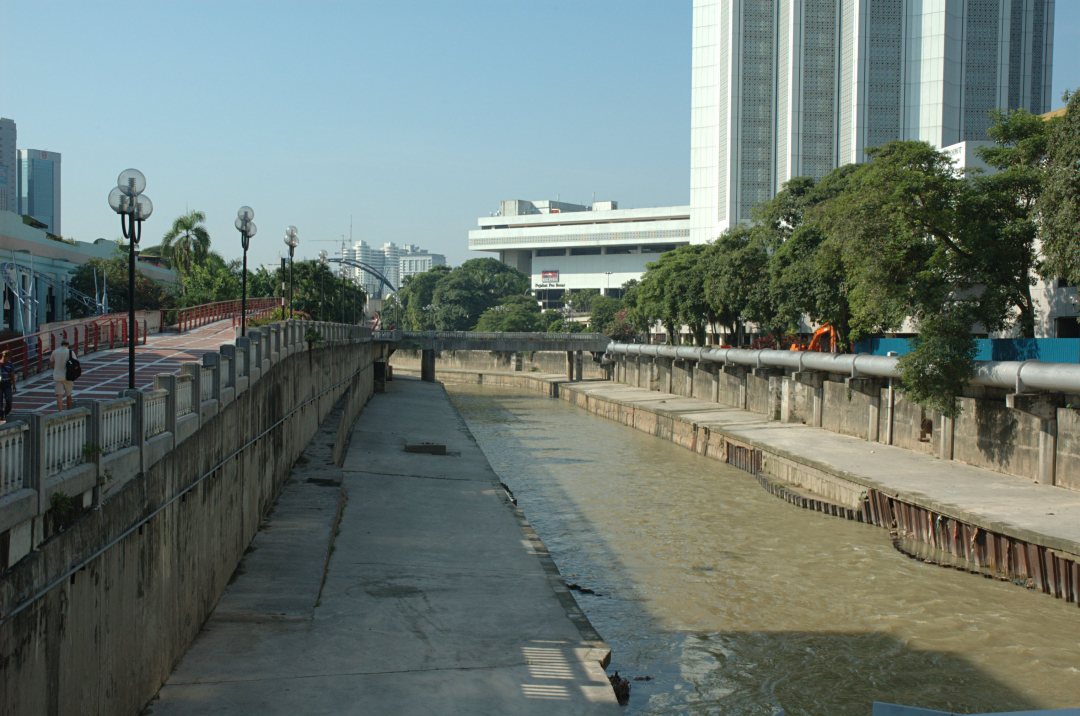 Klang river in Kuala Lumpur, Malaysia, in the dry season