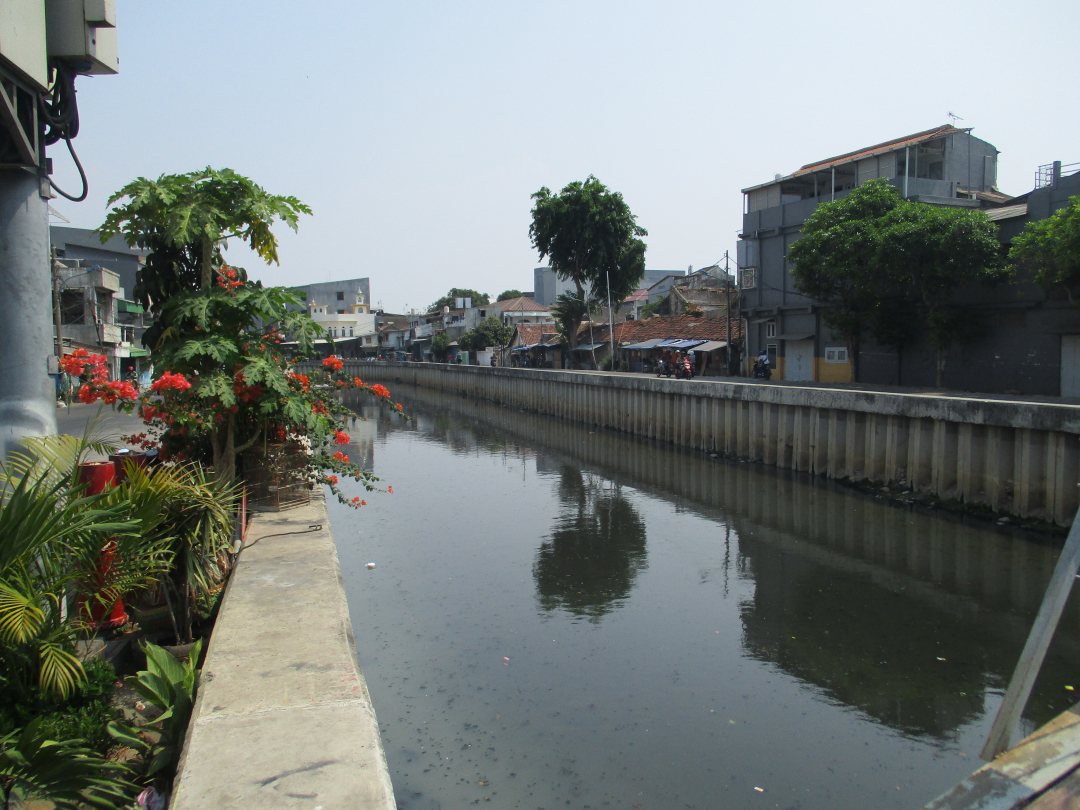Kali Krukut river in Jakarta, Indonesia