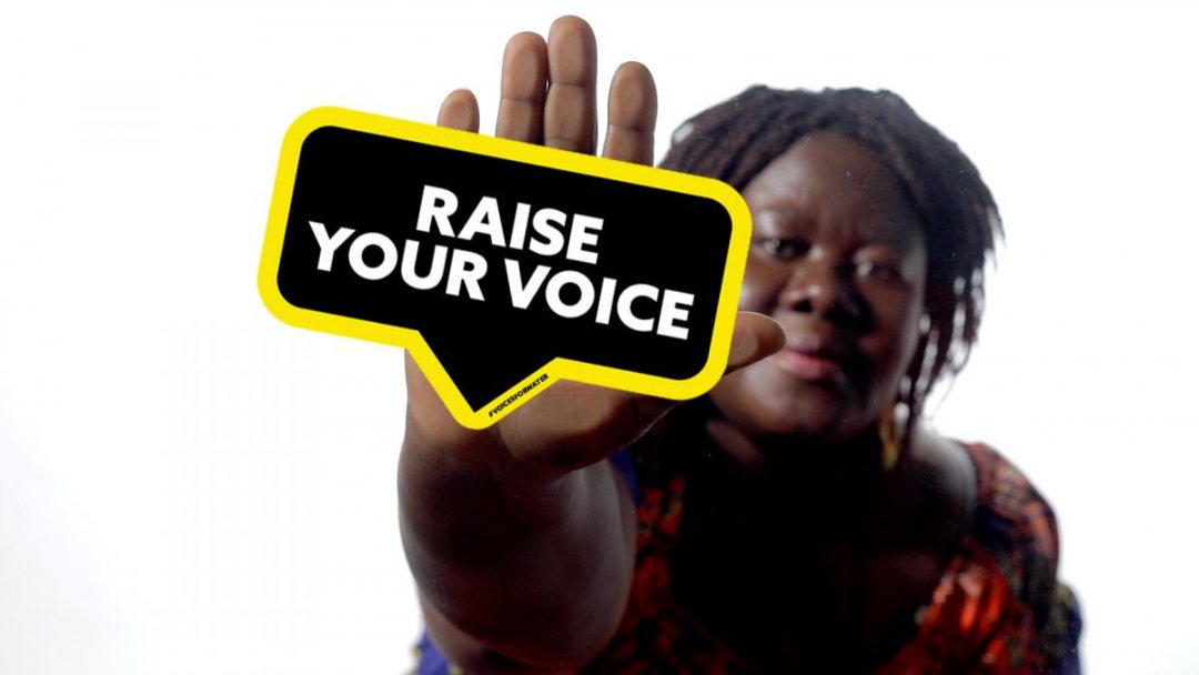 Logo of the global campaign #Voicesforwater by Watershed Partnereship