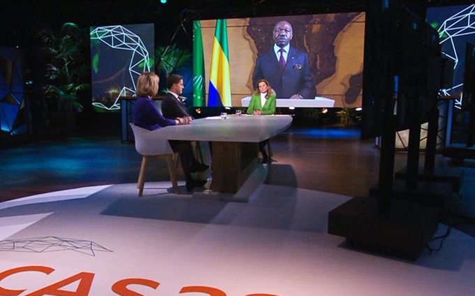 President Ali Bongo Ondimba of Gabon during his key note at the Climate Adptation Summit in January 2021