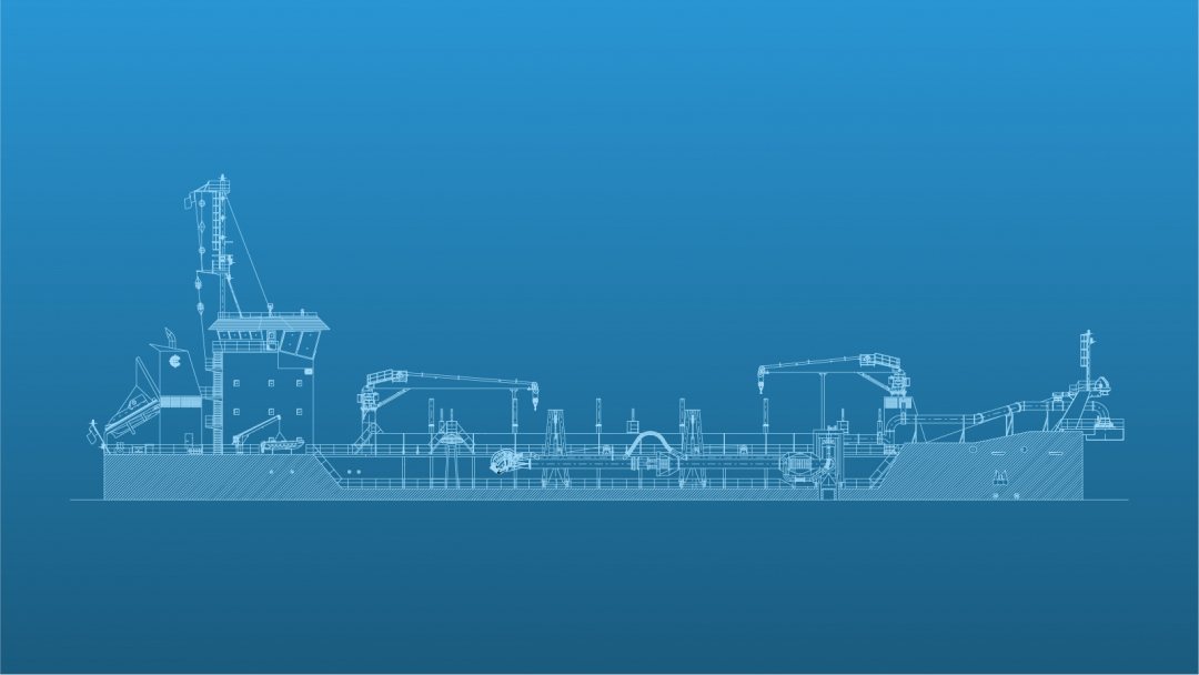 Design by Royal IHC of a TSHD dredger to be built for Cashman Dredging, USA