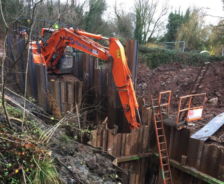 Digging of an Archimedes screw tunnel for a hydro power plant in de Dane river, UK