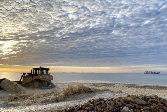 Beach nourishent by Van Oord along UK coast