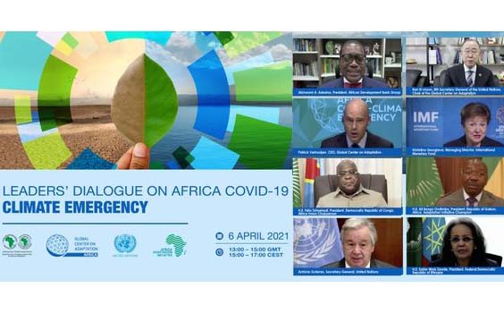 Poster and panel of the virtual Africa Covid-climate emergency summit on 5 April 2021