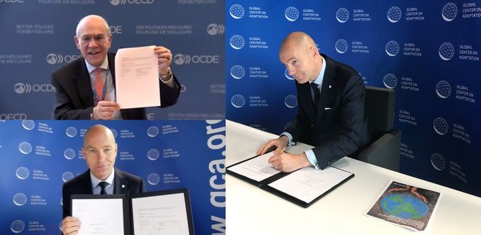 Virtual signing of |MoU between OECD and Global Center on Adaptation on 27 May 2021